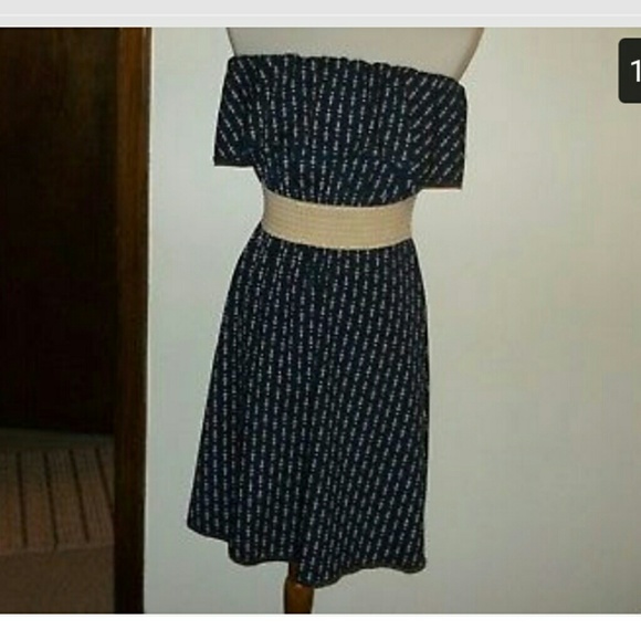 Blue and White Nautical Anchor Beach Dress - Picture 2 of 3